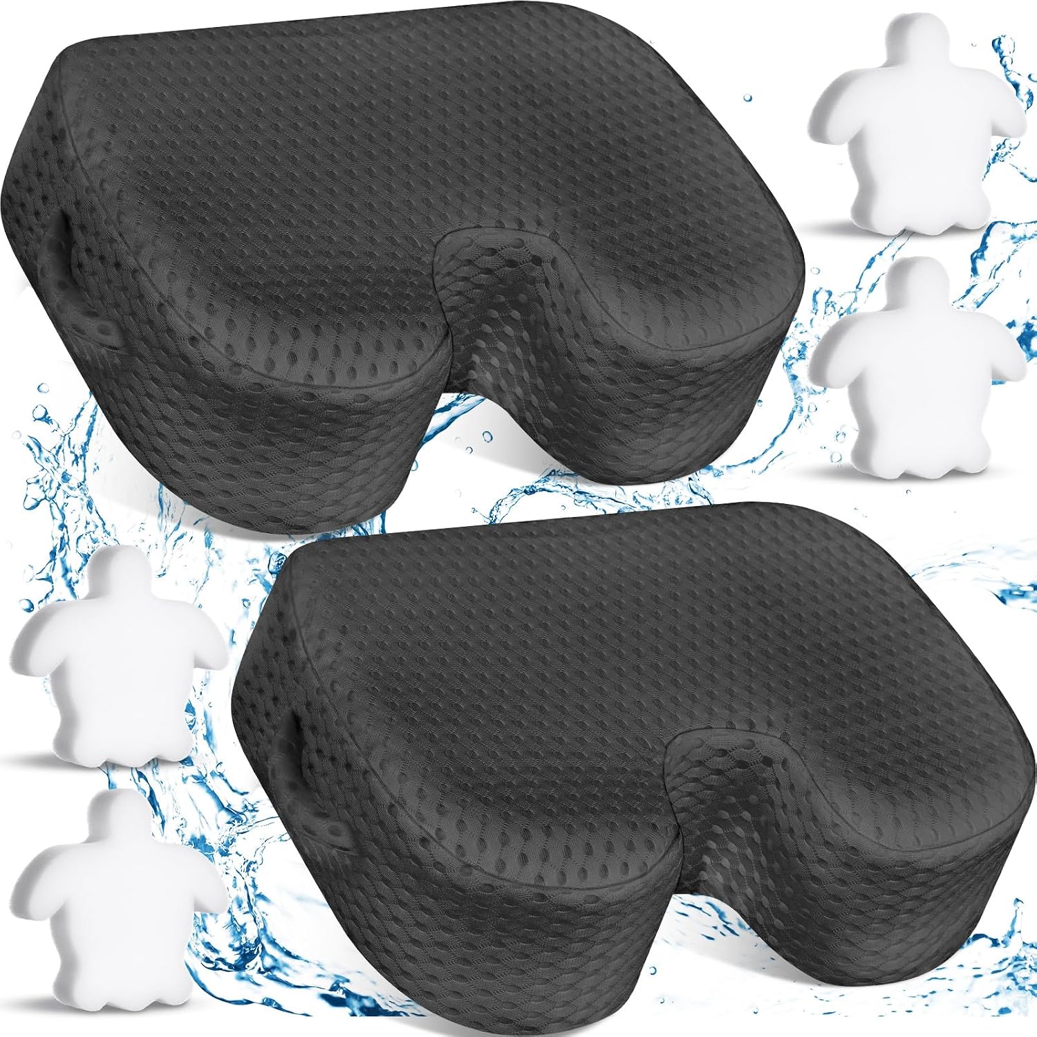 6-Pack Hot Tub Booster Seats for Adults with Suction Cups, Grey